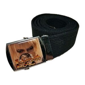Rare Canvas Belt W/Jareth The Goblin King(David Bowie)LABYRINTH buckle Vtg  Rare